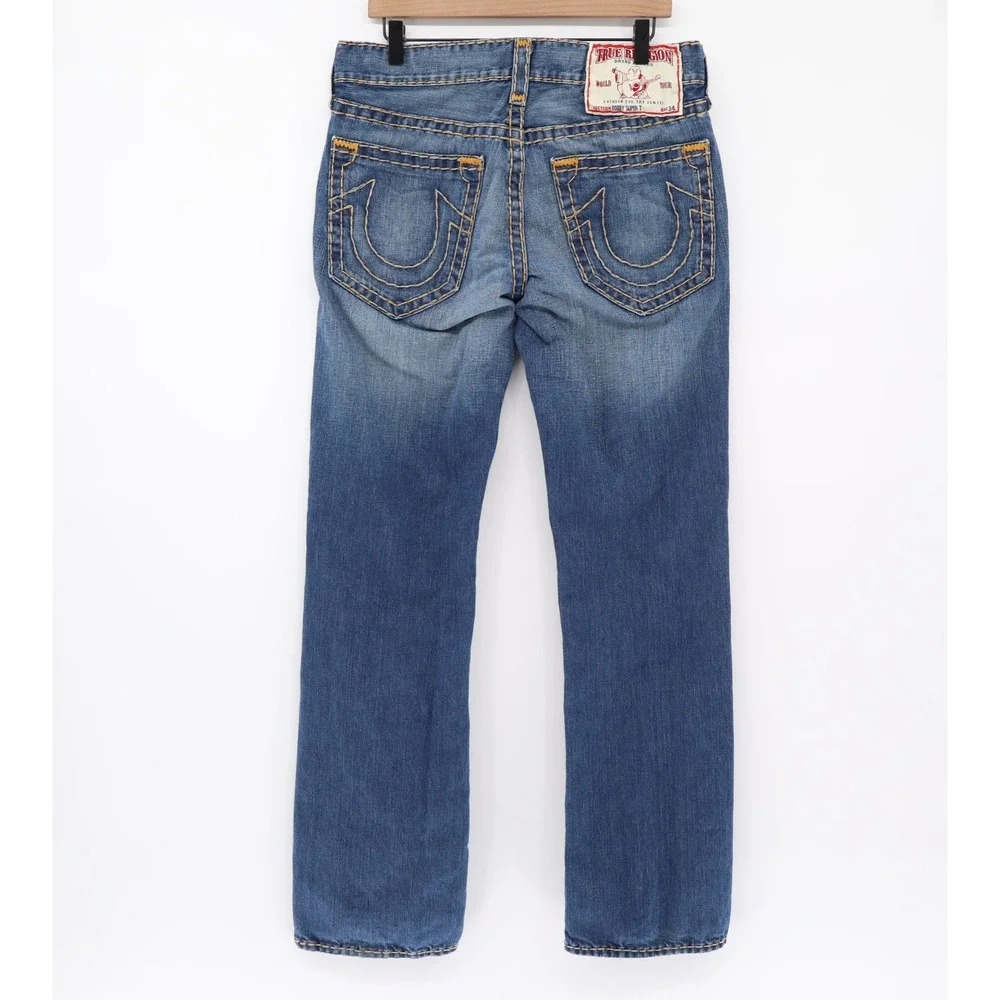 True Religion Jeans Bobby Super T Men's 33x34 Dark Wash Thick Stitch USA